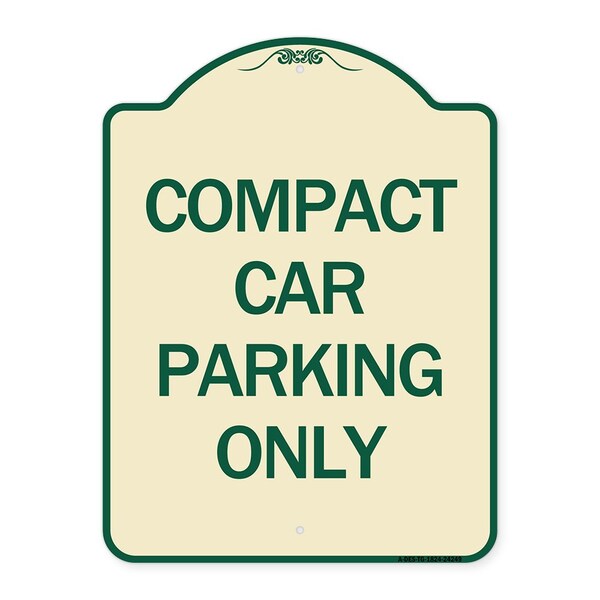 Compact Car Parking Only Heavy-Gauge Aluminum Architectural Sign, 24" x 18", TG-1824-24249